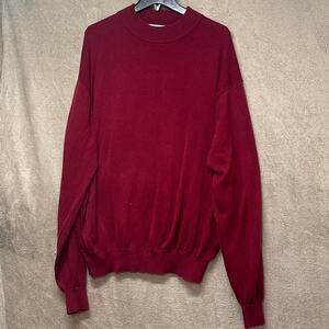 Vintage Norman Thompson Burgundy Mock Neck Sweater XL Soft 55% Silk